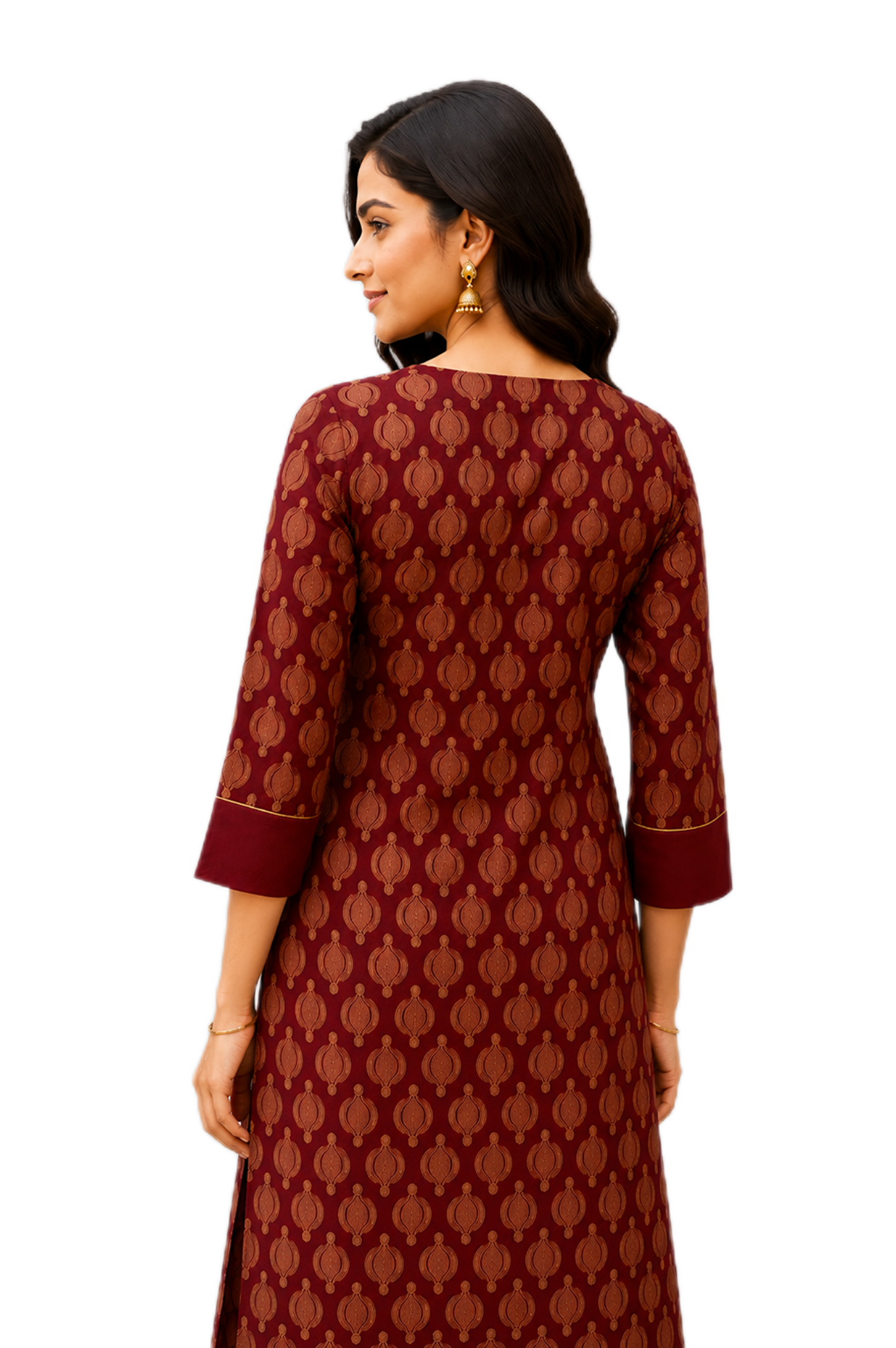 Classic Maroon Printed Kurti