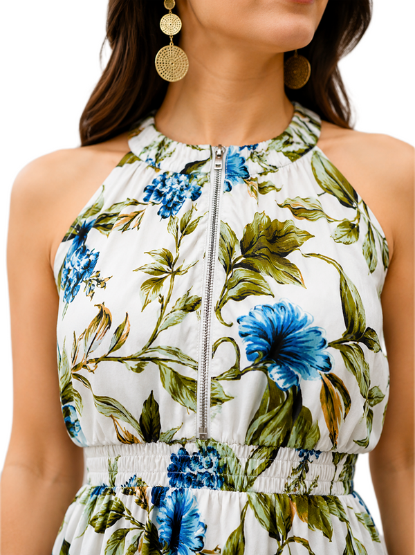 Elegant Ivory Floral Dress