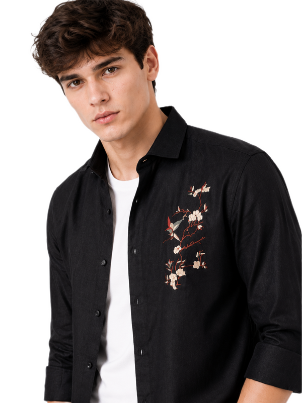 Midnight Black Linen Shirt