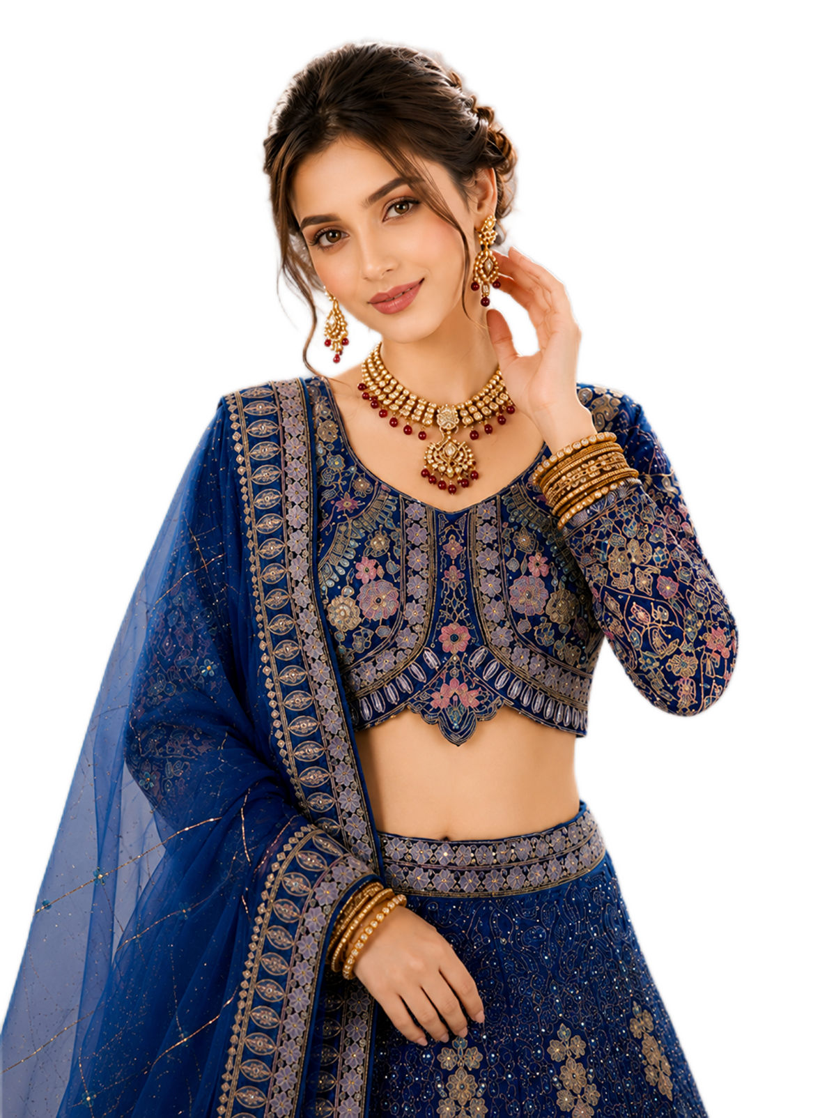 Floral Embroidery Lehenga Set