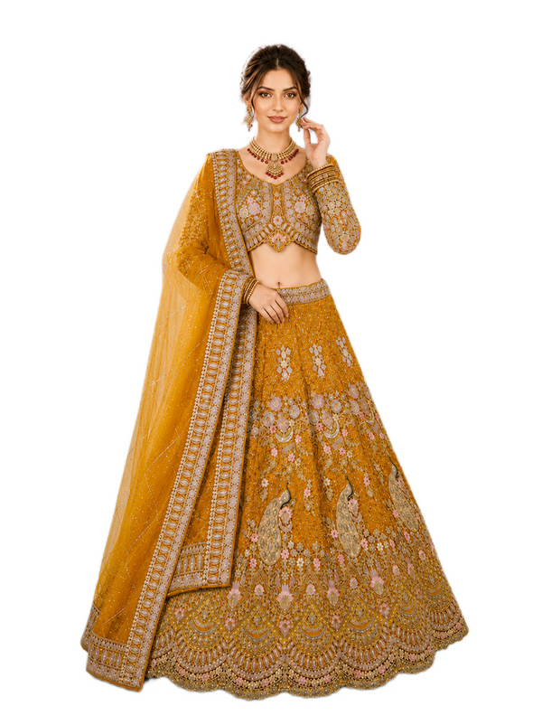 Peacock Embroidered Lehenga Set