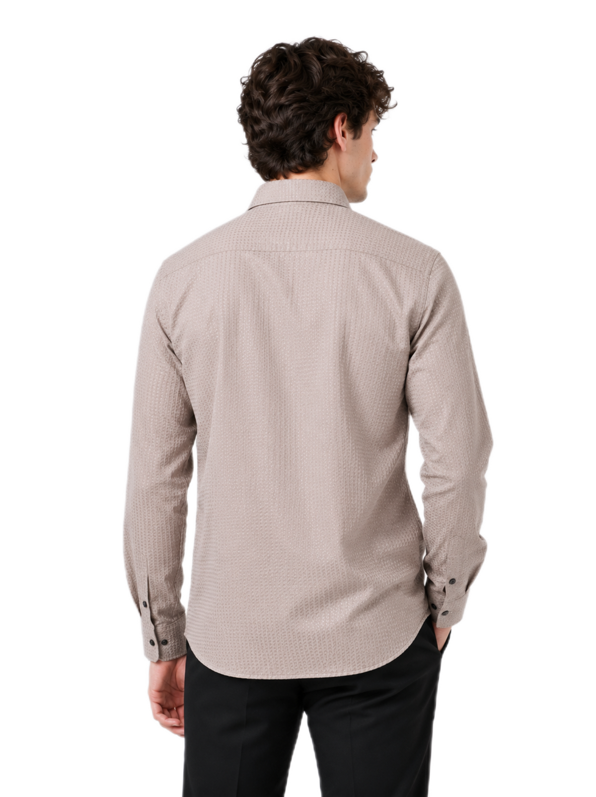 Classic Beige Textured Shirt