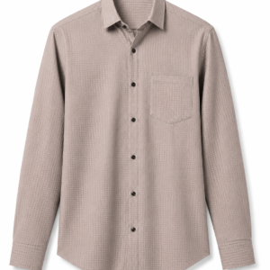 Classic Beige Textured Shirt for Modern Men's Wardrobe