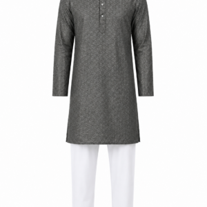 Classic Grey Embroidered Kurta Set Featuring Timeless Chikankari Craftsmanship