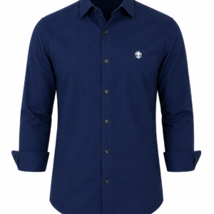 Classic Navy Blue Cotton Shirt for Effortless Professional Style