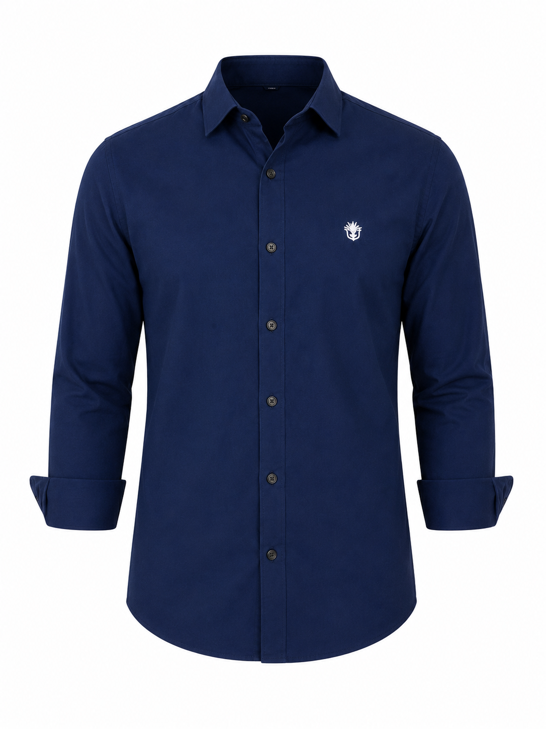 Classic Navy Blue Cotton Shirt for Effortless Professional Style