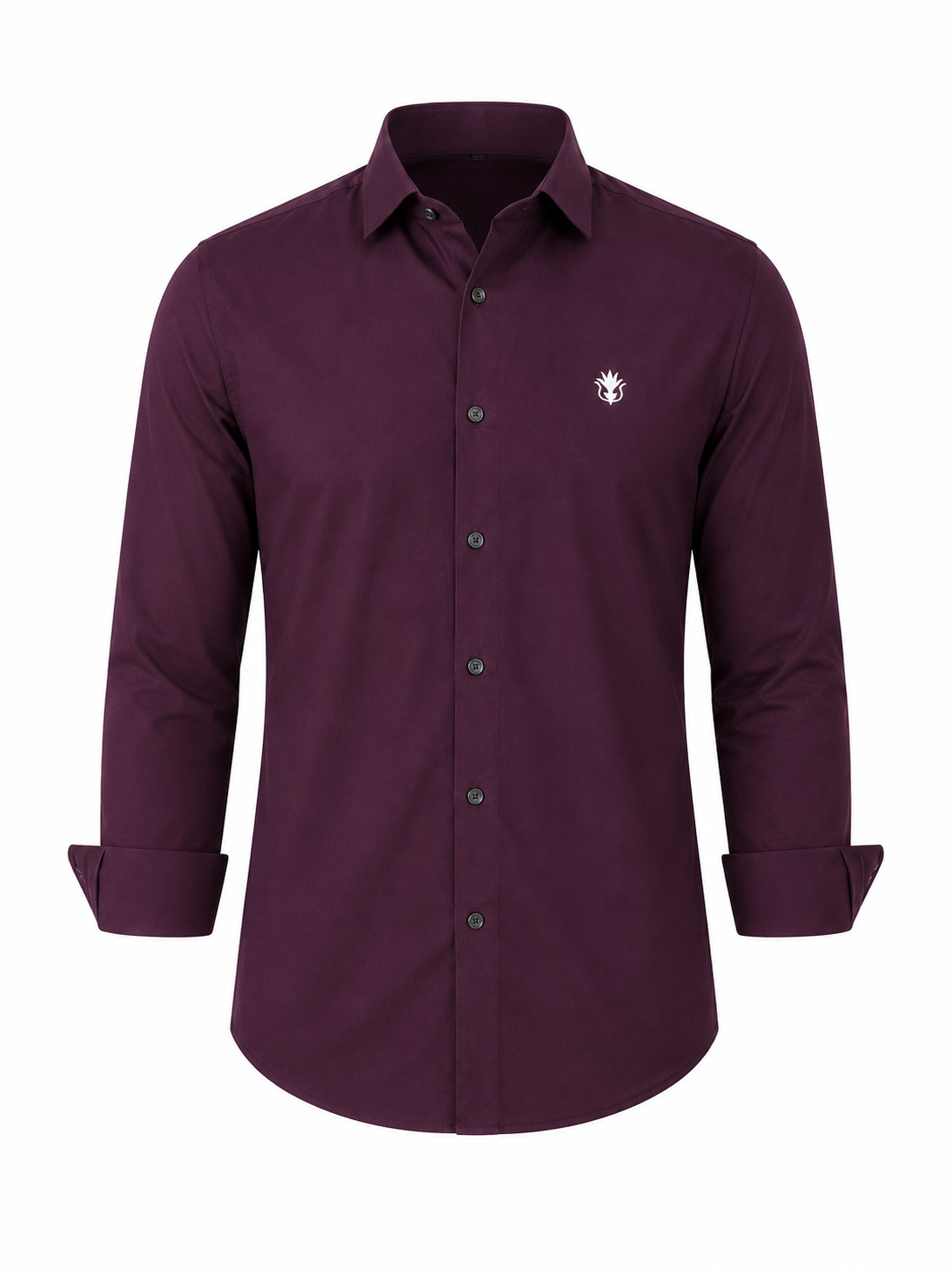 Classic Wine Cotton Shirt for Refined Professional Style