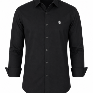 Classic Black Cotton Shirt for Timeless Professional Elegance