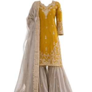 Designer Embroidered Sharara Suit Set with Dupatta