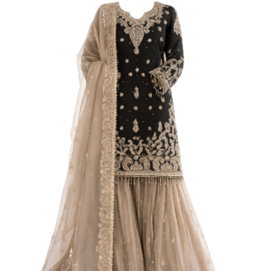 Designer Embroidered Sharara Suit Set with Dupatta
