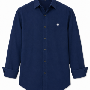 Classic Navy Blue Cotton Shirt for Effortless Professional Style