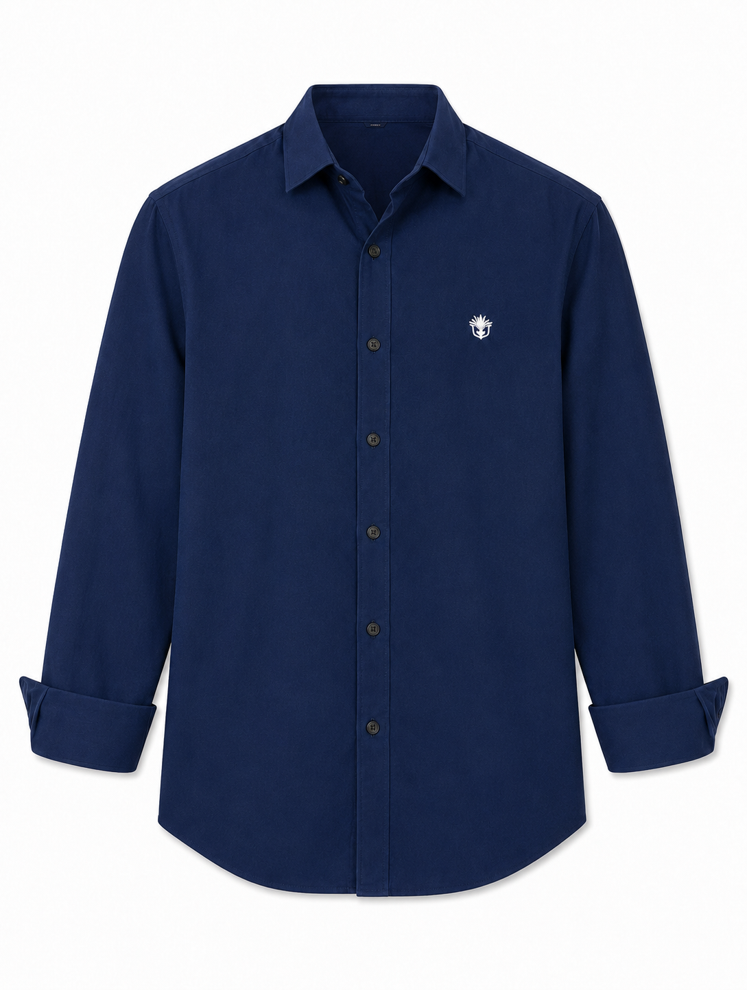 Classic Navy Blue Cotton Shirt for Effortless Professional Style