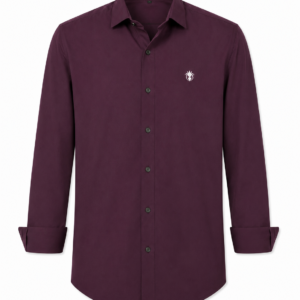 Classic Wine Cotton Shirt for Refined Professional Style