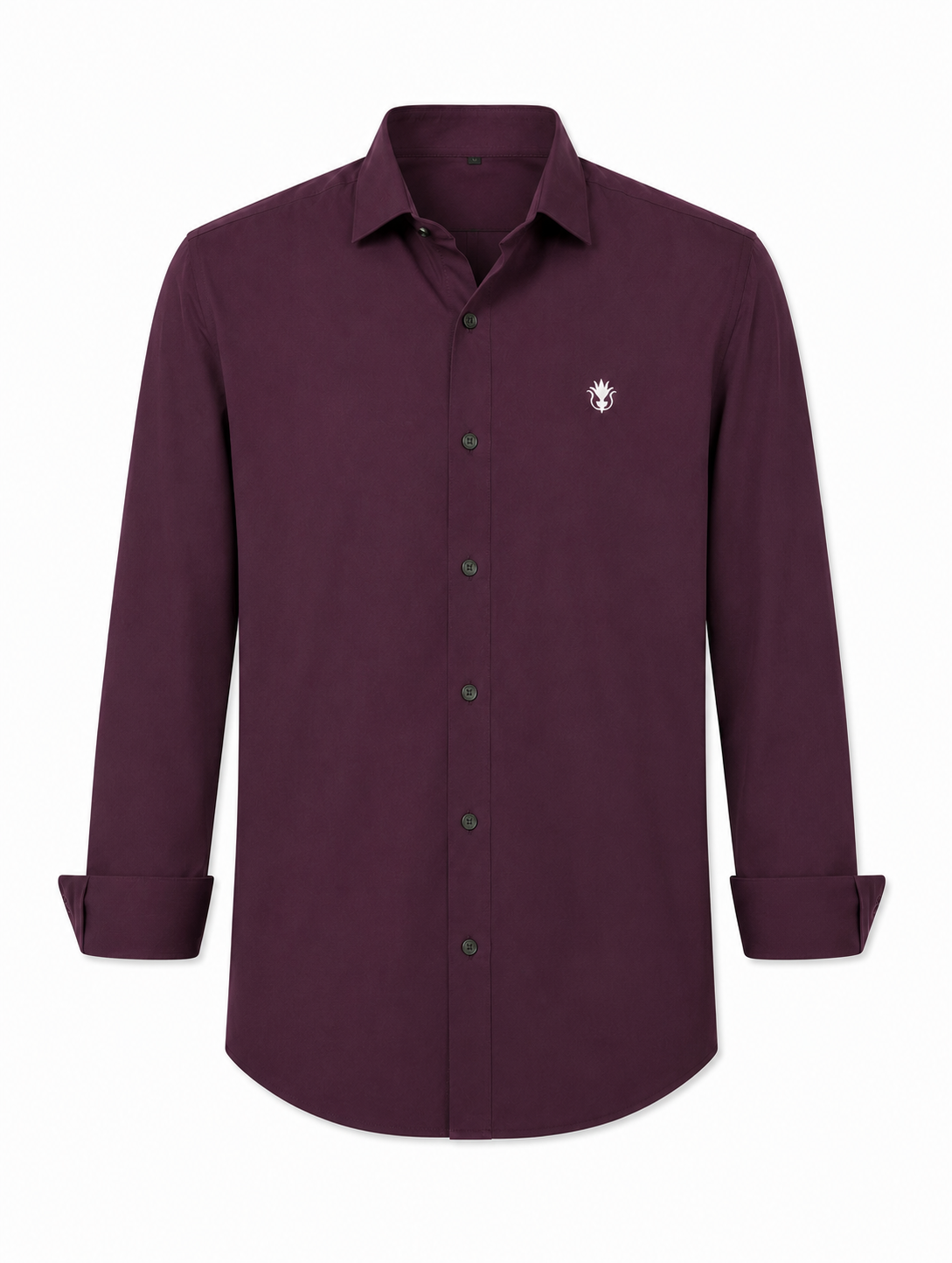 Classic Wine Cotton Shirt for Refined Professional Style