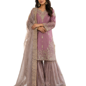 Regalia Designer Embroidered Sharara Suit Set with Dupatta