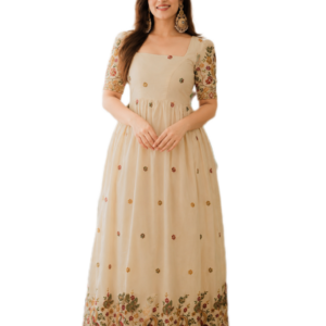 Designer Flared Gown with Intricate Zari Craftsmanship