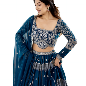Regalia Midnight Teal Embellished Lehenga